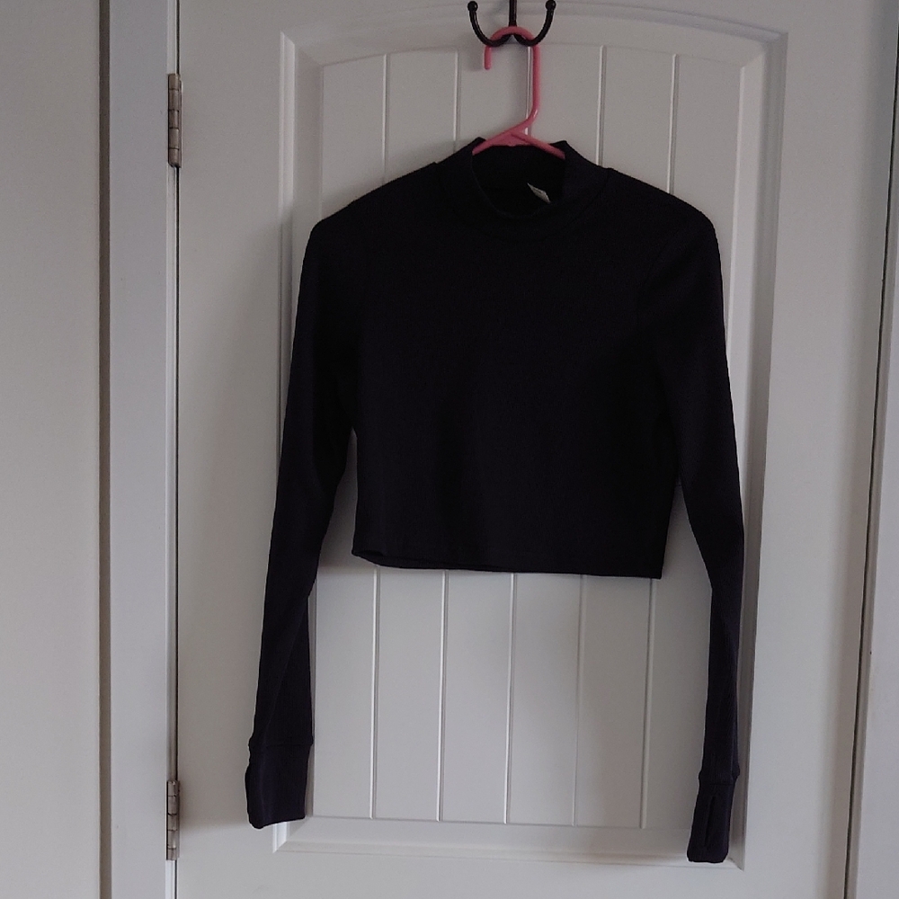 Aerie Offline Black Crop Top